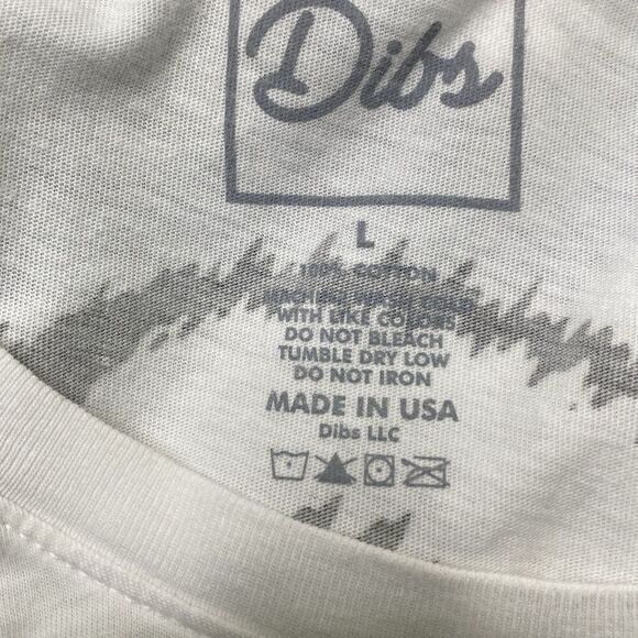 NEW WITH TAGS DIBS WHITE YIN YANG GRAPHIC LOGO COTTON T-SHIRT SIZE LARGE - Picture 5 of 6